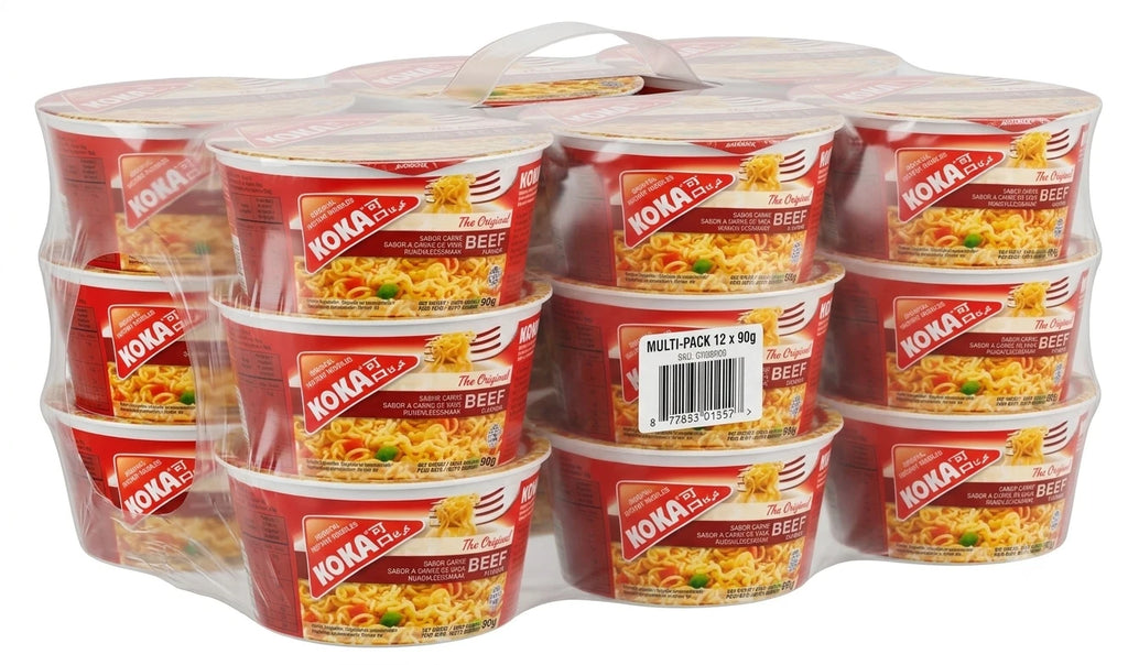 Koka Oriental Instant Noodles The Original Beef Flavour 12 Bowls of 90g