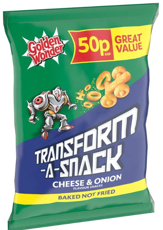 Golden Wonder Transform-A-Snack Cheese & Onion Flavour Snacks 27g Pack of 30