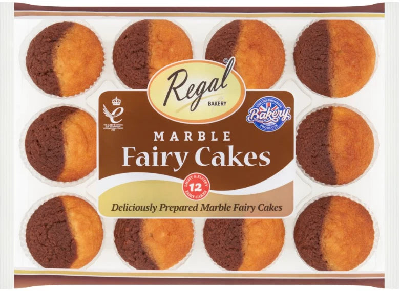Regal Bakery Plain, Marble and Lemon, Variety Pack of 12 Cakes, 280g Each