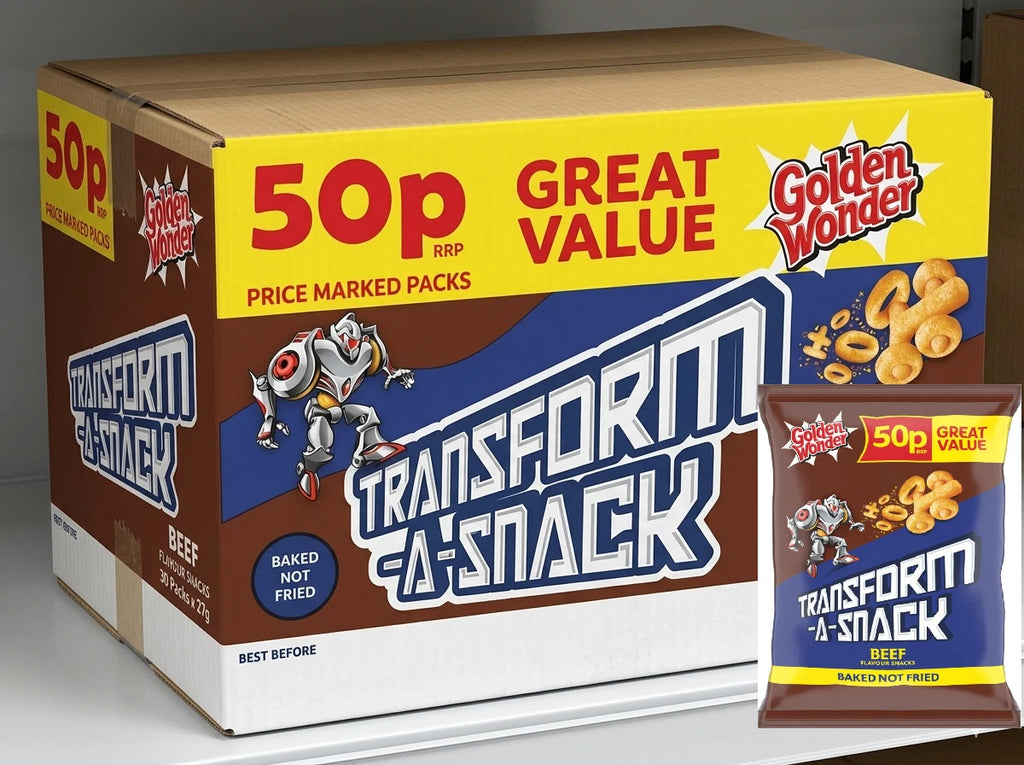 Golden Wonder Transform-A-Snack Beef Flavour Snacks 27g Pack of 30