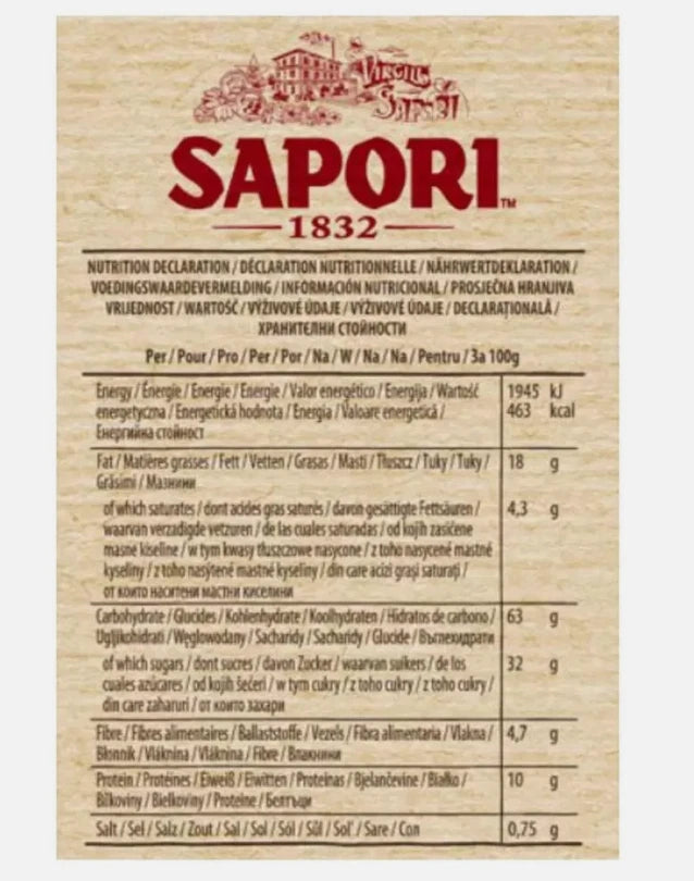 Sapori Cantuccini Almond Biscuit Toscani IGP Italian Baked Crisp Pack 2 x 800g