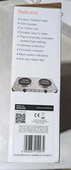 Electric Double Hot Plate Portable Kitchen Table Top Cooker Stove Hotplate 2000W