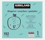 Kirkland Signature Baby Diapers Size 1 Nappy 4-6kg Breathable Pack 192 Nappies