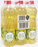 Sunflower Oil 2 Litre pack of 6 Cooking Oil for Frying, Baking & Roasting
