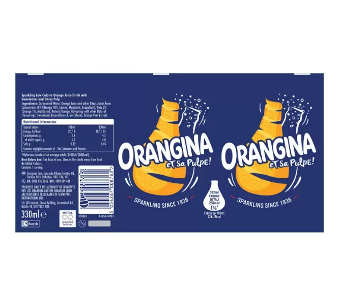 Orangina Sparkling Fruit Drink 24 x 330ml