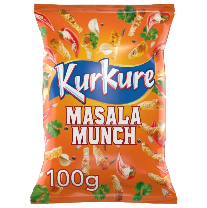 Kurkure Masala Munch Sharing Snacks Crisps 100g Pack of 15