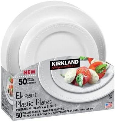 Kirkland Signature Elegant Plastic Plates Size ( 7.5"/10.25") 50 Count