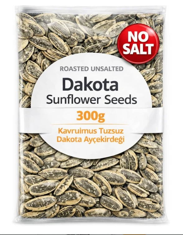 Bodrum Dakota Roasted Unsalted (No Salt) Sunflower Seeds, No Salt 300g Pack of 1