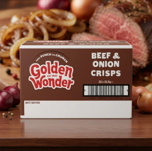 Golden Wonder Beef & Onion 32.5g Pack of 32
