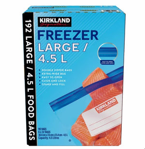 Kirkland Signature Freezer Large Bags 4.5L, 192 Count