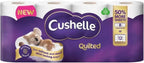 Cushelle Quilted 3-Ply Longer Rolls Toilet Tissue, 2 x 8 Pack (Total 16 Rolls )