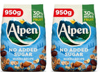Alpen No Added Sugar Muesli with Raisins, Nuts and Rolled Oats 2 x 950g
