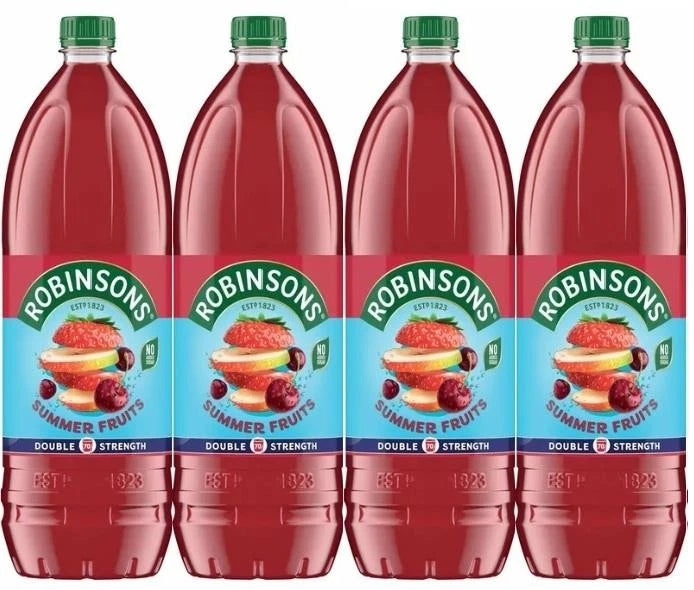 Robinsons Summer Fruits Double Strength Fruit Squash Juice No Sugar Pack 4x1.75L