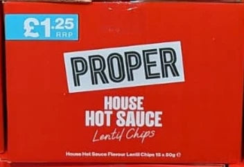 Proper Chips House Hot Sauce Lentil Chips, Gluten Free 50g × 15