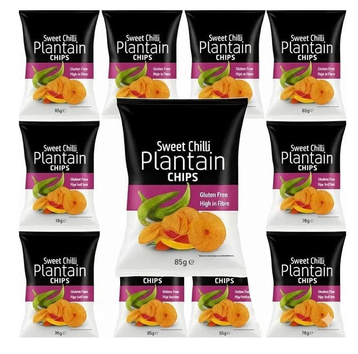 Grace Salted Sweet Chilli Plantain Chips 85g x 9 Gluten Free, Vegan