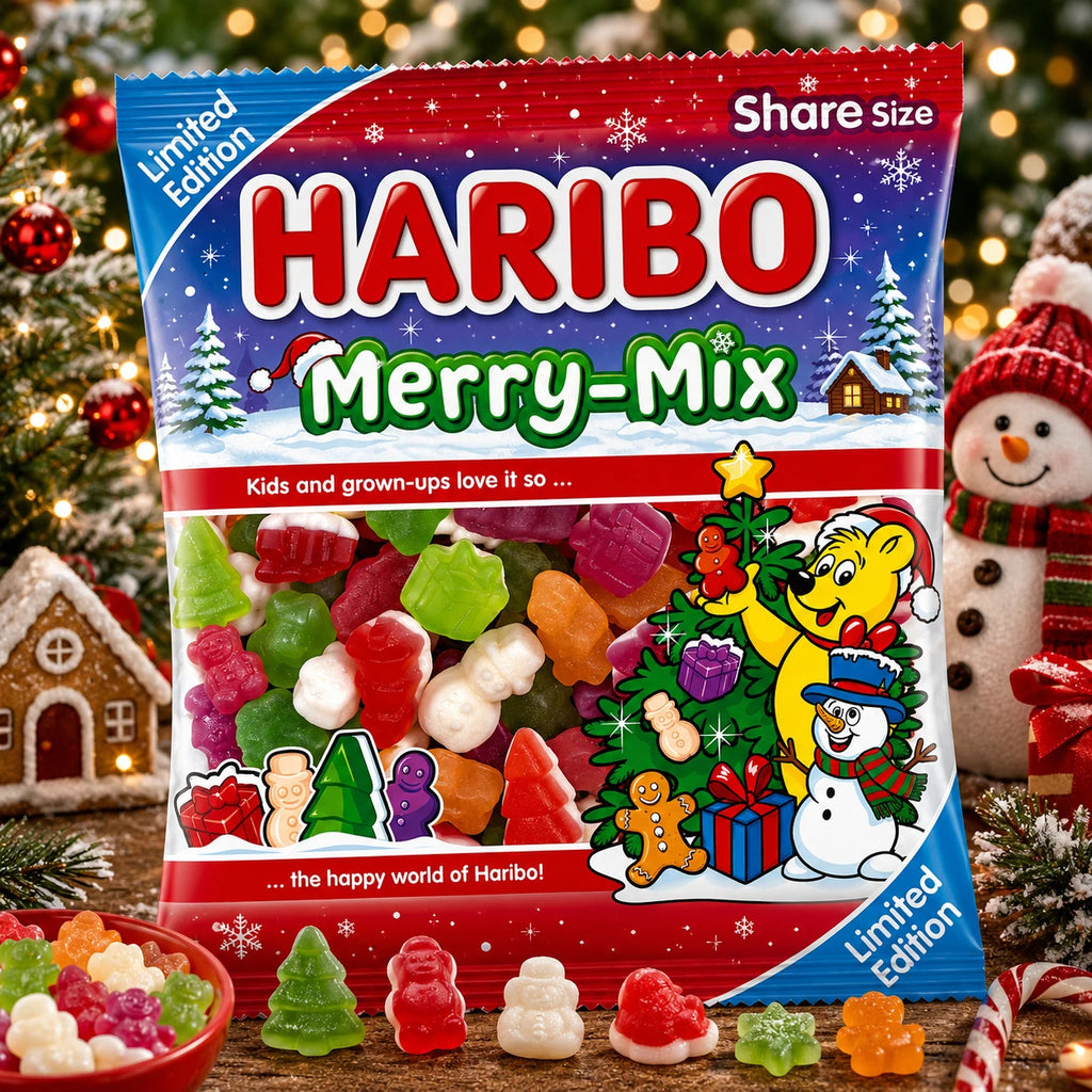 HARIBO Merry-Mix Fruit, Candyfloss & Marshmallow Flavour Jelly & Foam Sweets Sha