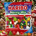 HARIBO Merry-Mix Fruit, Candyfloss & Marshmallow Flavour Jelly & Foam Sweets Sha