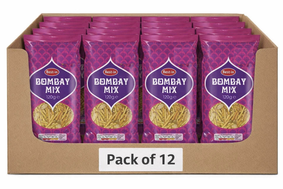 Bestin Bombay Mix Made with real red chillis Full Box 12 x 120g