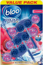 Bloo Power Active Flowers Toilet Rim Block Air Freshener Effect Pack 3 x 3 x 50g