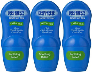 3 x Deep Freeze Muscle Message Gel Glide On Cool Lotion Pain Relief Fast Acting