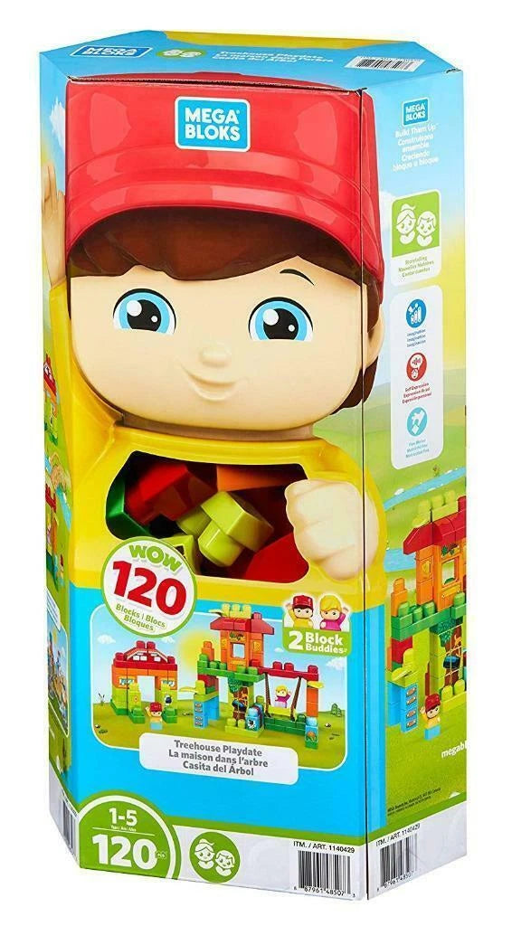 Fisher Price Mega Bloks Treehouse Playdate With 2 Block Buddies 120 Pc