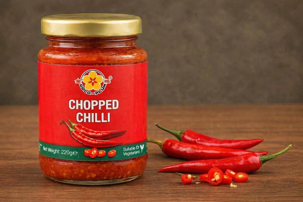 Gold Plum Chopped Chilli Sauce, Traditional Flavour 220g Pack of 2