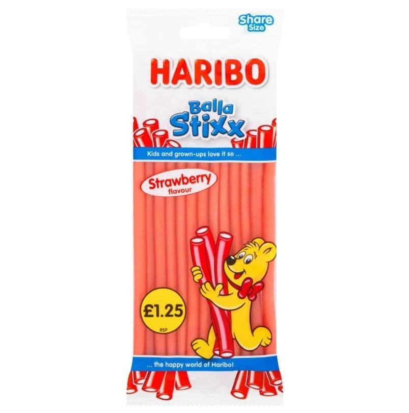 Haribo Share Bags 140g Fruity Fizzy Gummy Jelly Sweets Assorted Flavours 12 Pack