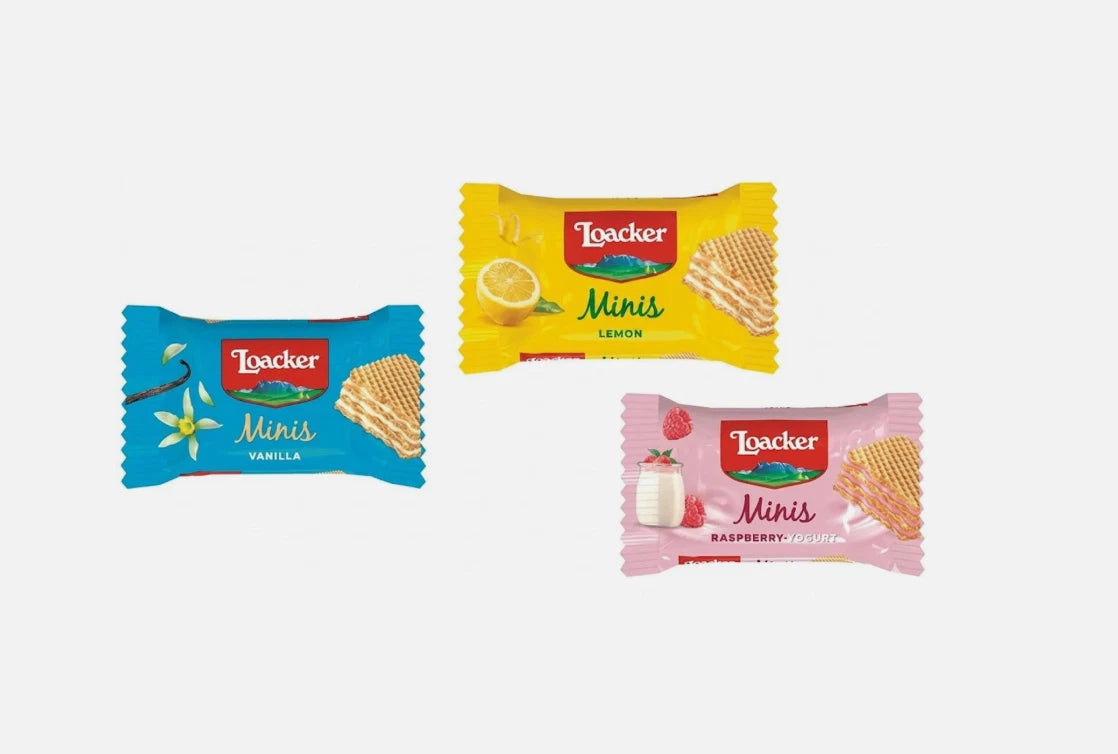 Loacker Minis Wafer Biscuits Lemon Vanilla Raspberry 80 Pcs Mix Summer Pack 800g