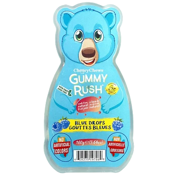 Cherry Chews Gummy Rush Jelly Mix Fruits Flavour Jelly 160g Bear Shape Tub
