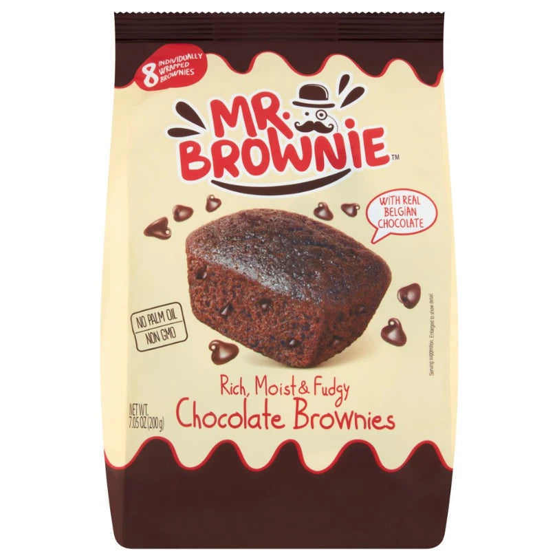 Mr. Brownie 16 Chocolate Brownies 200g (8 Each Bag)