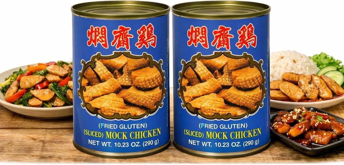 Wu Chung Sliced Mock Chicken Fried Gluten Vegan Meat Free Substitute 290g x 2