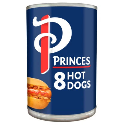 Princes Hot Dogs Frankfurters, Canned Chicken Sausages, 400g, Pack of 12