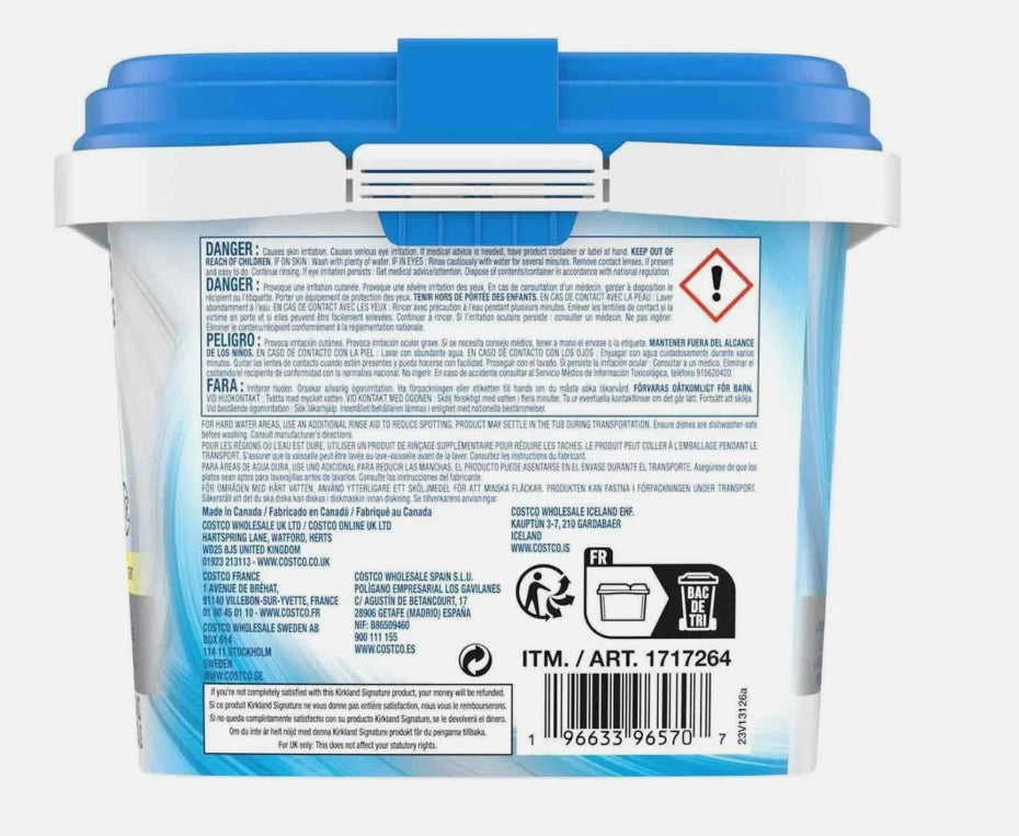 Kirkland Signature Ultra Shine Dishwasher Detergent Tablets Tabs Pack 115 Pacs