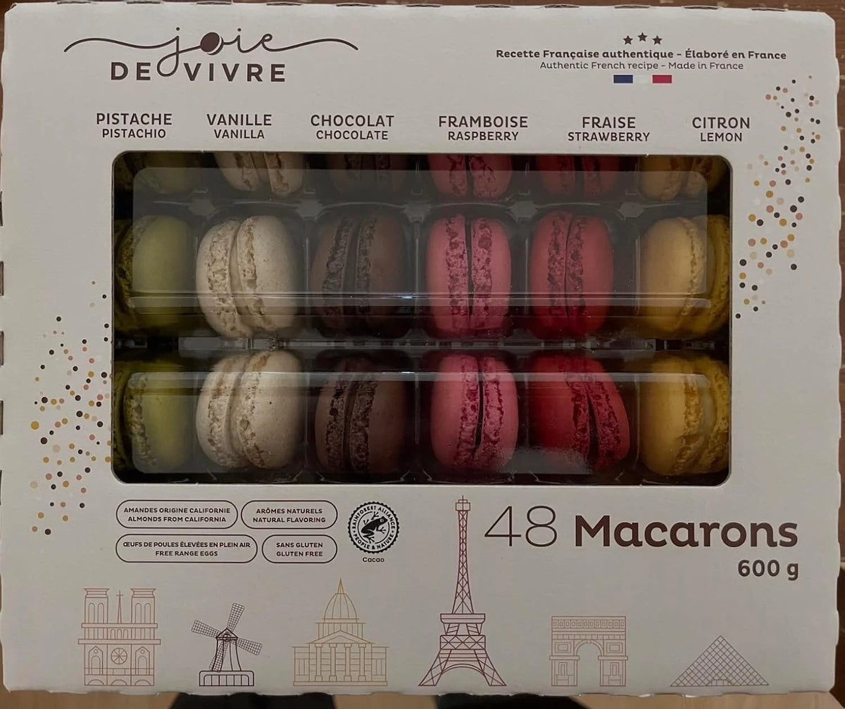 Authentic Imported French Macarons 600g 6 Flavours 48 Macaroons Chocolate