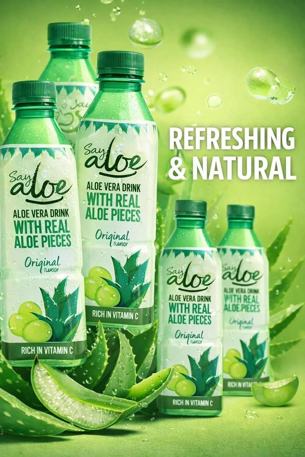Grace Say Aloe Vera Drink Original Flavour 500ml (Pack of 12)