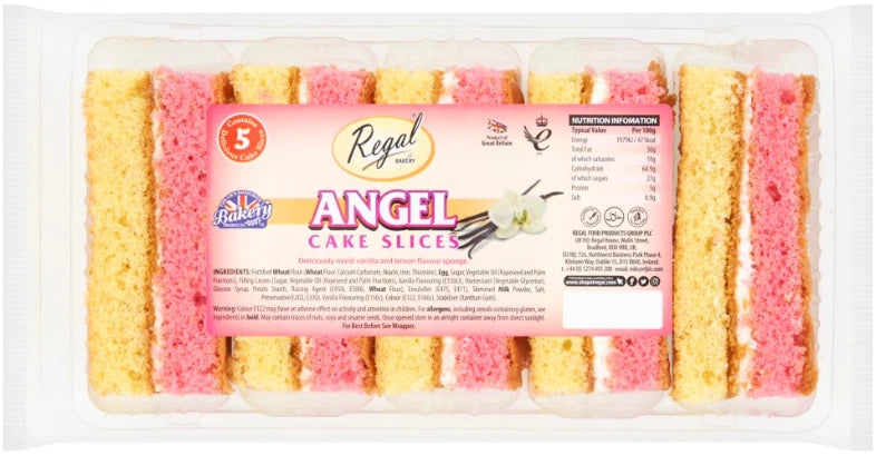 Regal Bakery 5 Angel Cake Slices (Pack of 2) Perfect Choice for Every Occasion