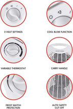 Lloytron F2001WH 2000Kw Upright Electric Fan Heater White