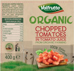 Valfrutta Organic Chopped 100% Italian Tinned Tomatoes 400g - 12 Tin Pack