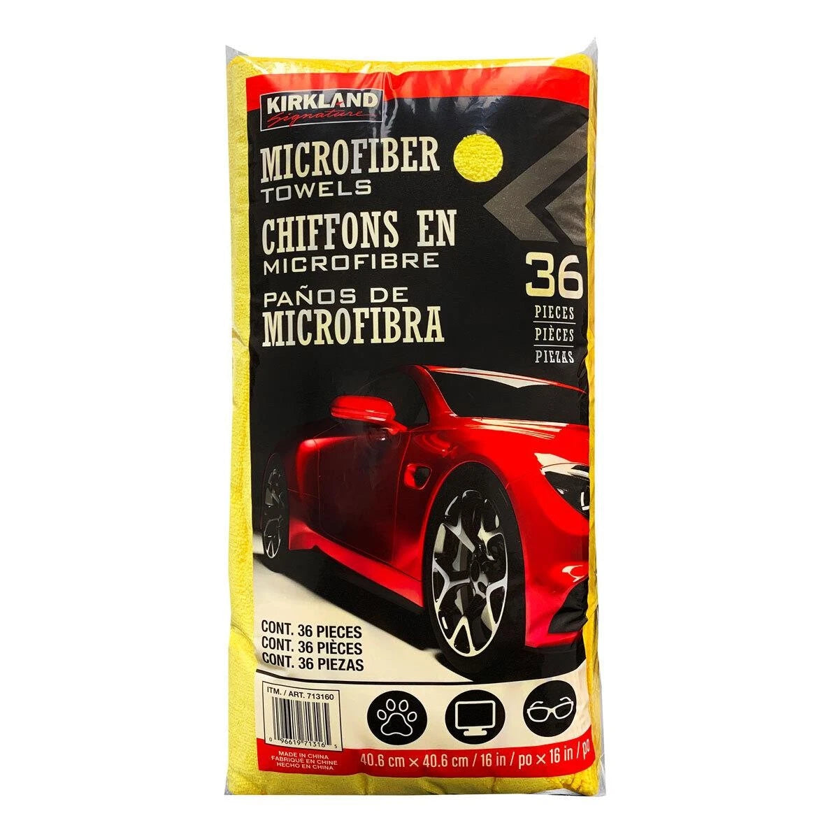 Kirkland Microfibre Ultra Plush Eurow Microfiber Car Cloth Pack of 9 x 36 Towels