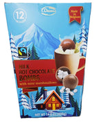 Deavas Belgian Milk Hot Chocolate Bombs with Mini Marshmallows, 420g, Pack of 12