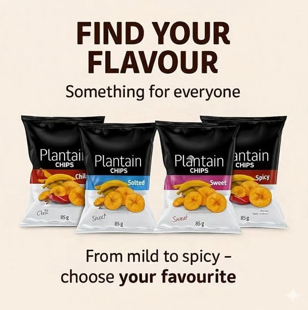Grace Green Plantain Chips Salted 85g x 9 Gluten Free, High in Fibre, Vegan