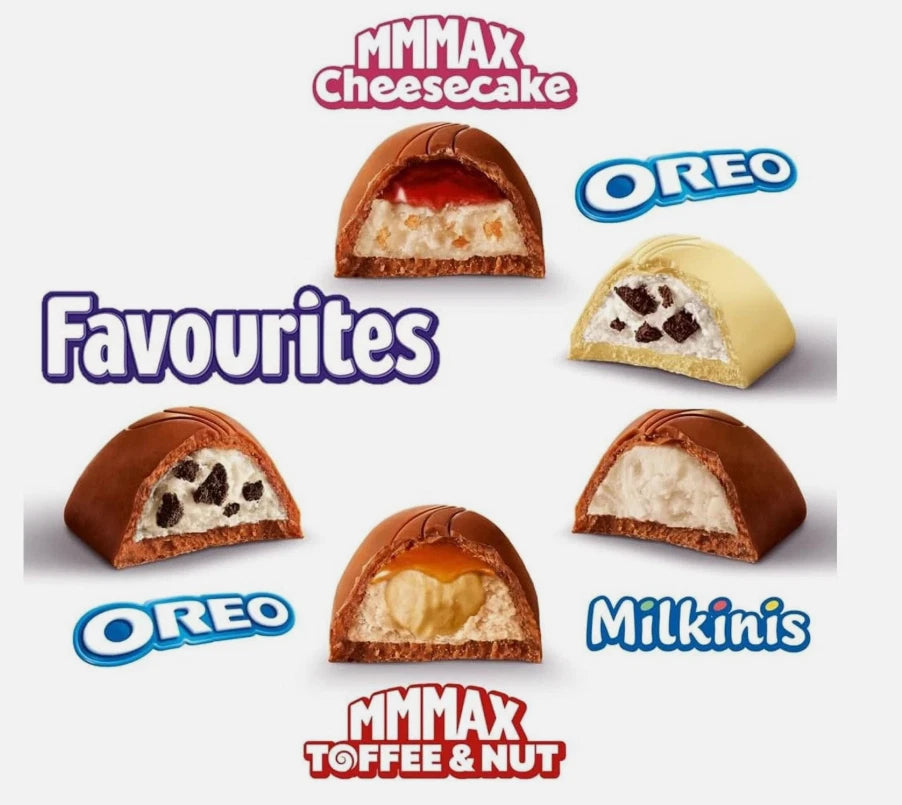 Milka Favourites Assortment Chocolates MMMAX Oreo Milkinis 108Pcs Mix Pack 1kg