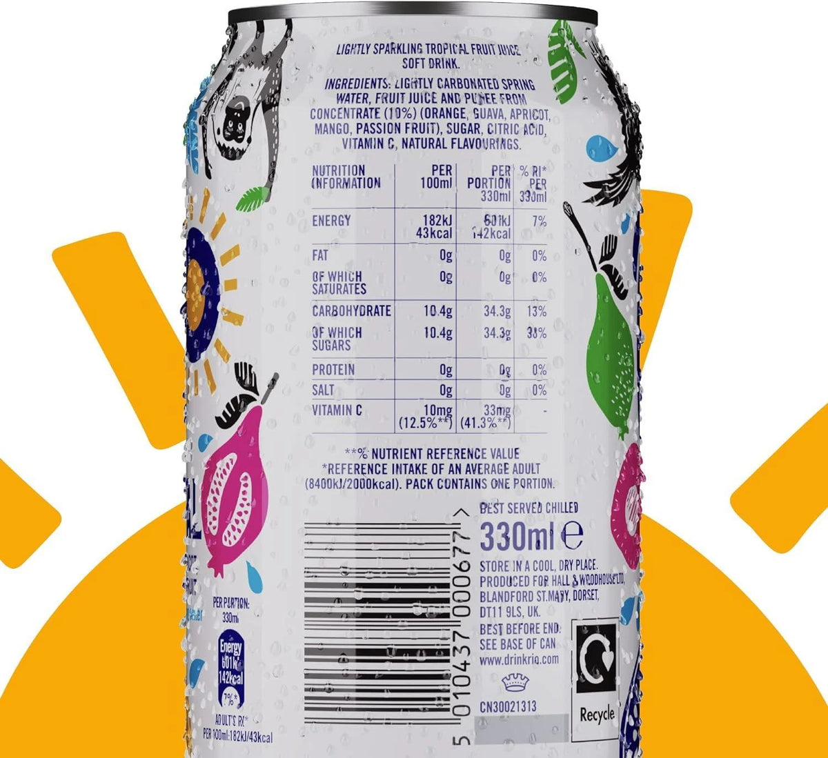 Rio Tropical Soft Drink Orange Guava Apricot Mango Passion Fruit Pack 24 x 330ml