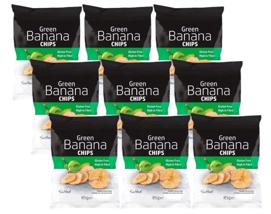 Grace Green Banana Chips Salted 85g x 9 Gluten Free, High in Fibre, Vegan