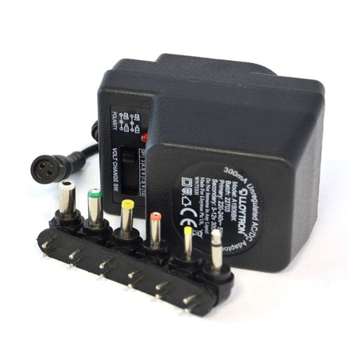 Lloytron A1506bk 300ma Unregulated Ac/dc Multivoltage Adaptor Black
