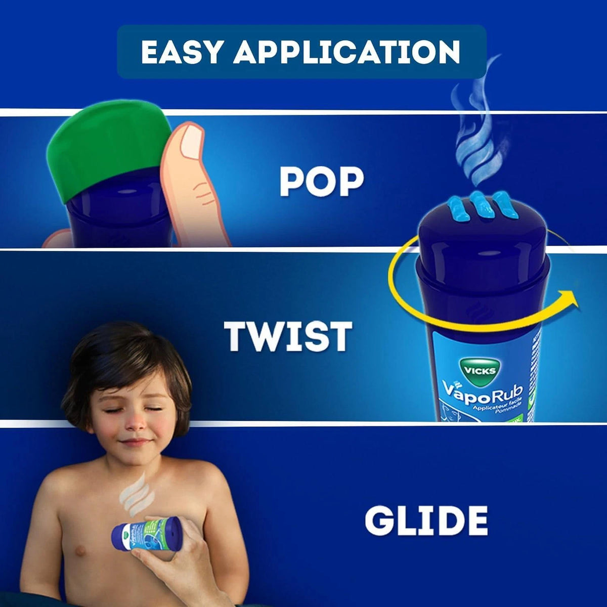 Vicks VapoRub Easy Application Twist and Apply On Chest for Cold Relief 2 pack