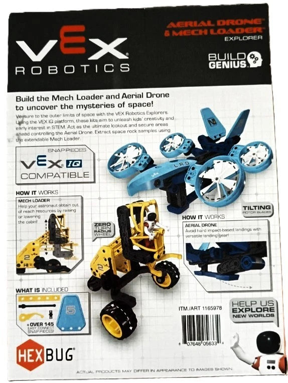 HEXBUG VEX ROBOTICS AERIAL DRONE & MECH LOADER EXP. STEM STARTER + ASTRONAUTS