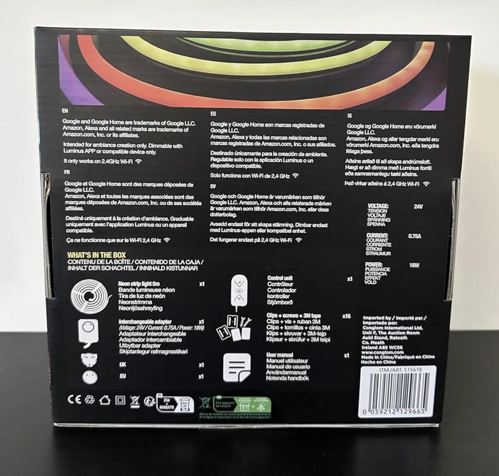 Luminus WiFi Flexible Neon Strip Rope Light 5m with Smart Control