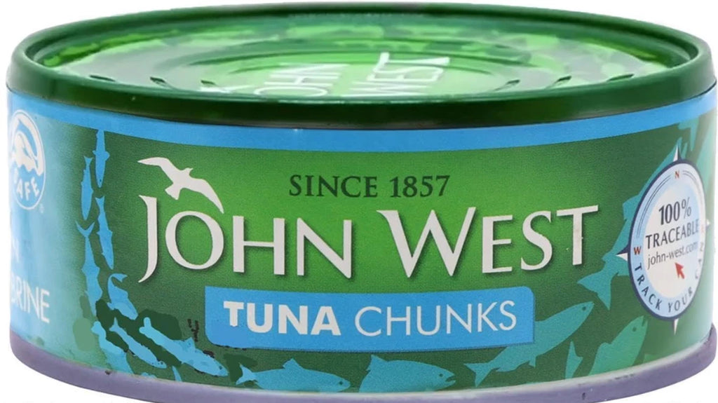 John West Tuna Chunks in Brine Tins 100% Traceable Fish Cans UK Pack 12 x 145g