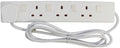 4 Way UK 3Pin Plug 13A 250V Extension Lead with 2 Metre Cable and Switches